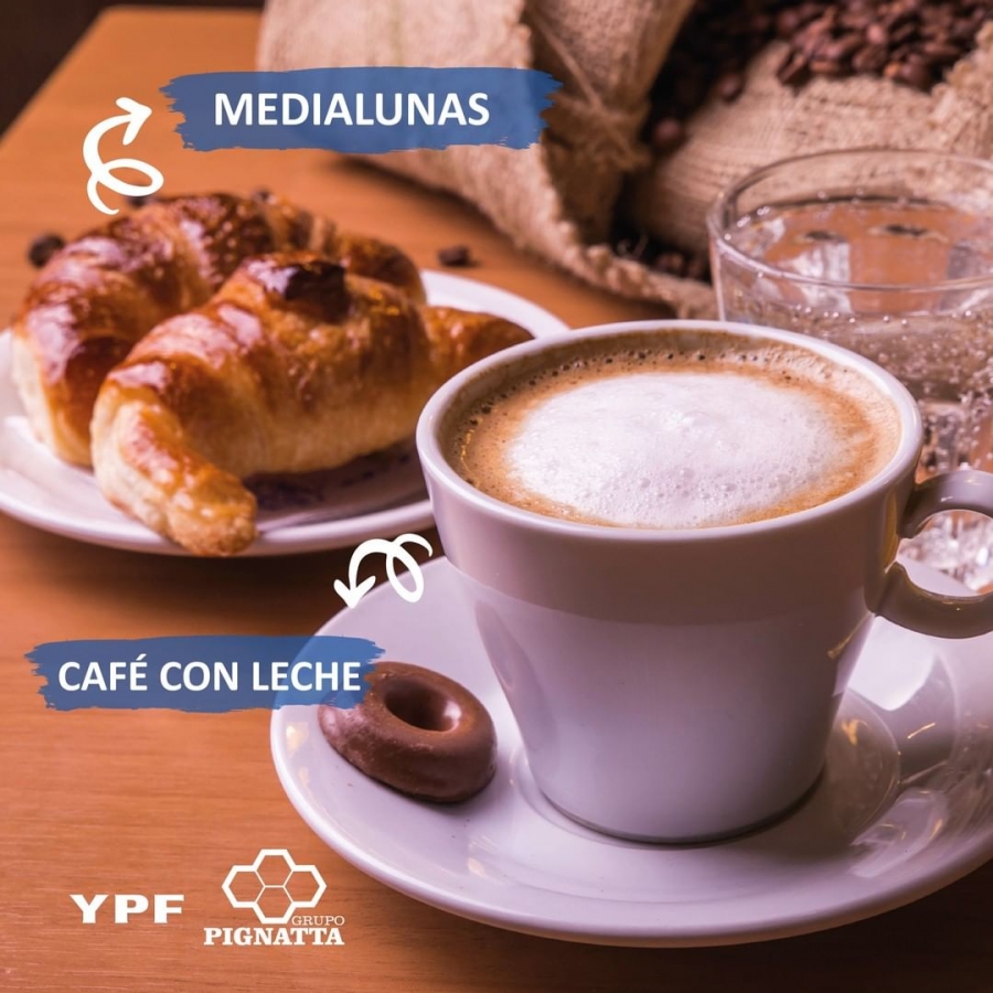 Cafe con leche + 2 Medialunas